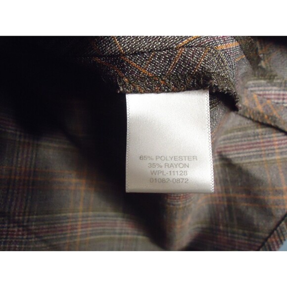 Christopher & Banks Brown Plaid Knee Length Skirt Side Zip Womens Size 12 Petite - Picture 4 of 7